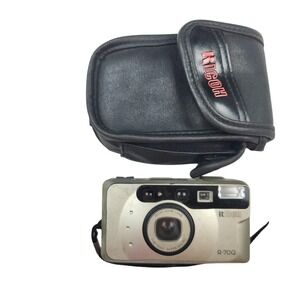 Ricoh R-70Q 35mm Point and‎ Shoot Film Camera Silver with Case and Manual Works